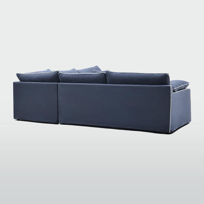 Norfolk 5 Seater Modular Sofa Navy w/White piping