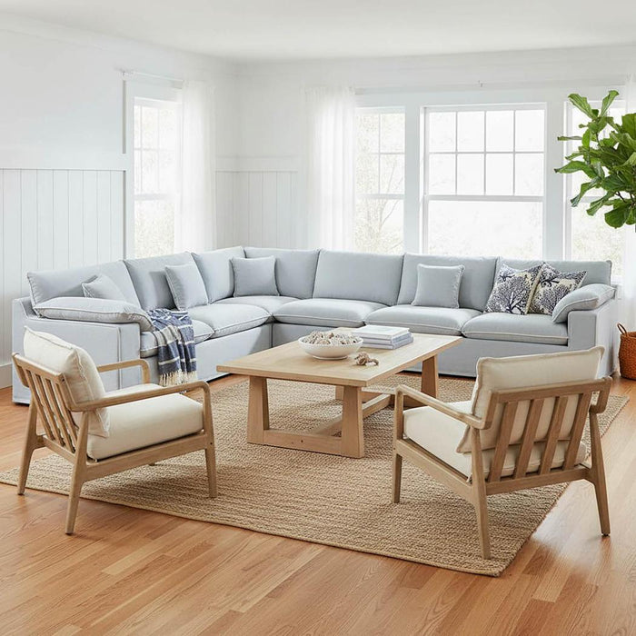 Norfolk 6 Seater Modular Beach w/White piping