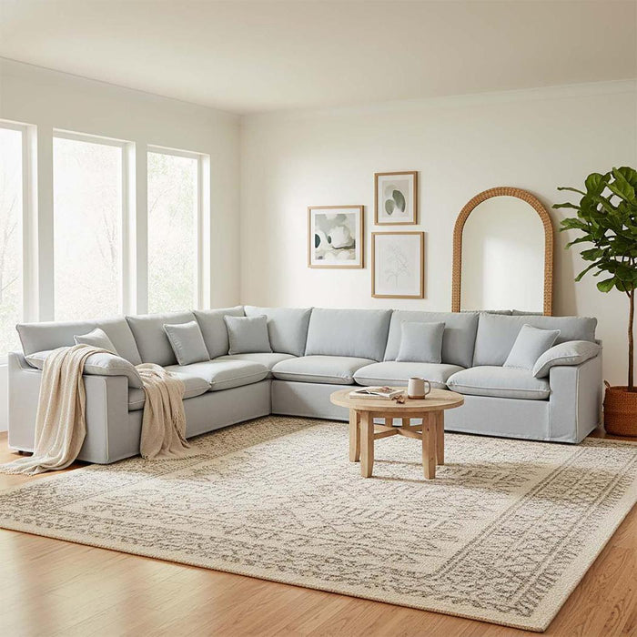 Norfolk 6 Seater Modular Beach w/White piping