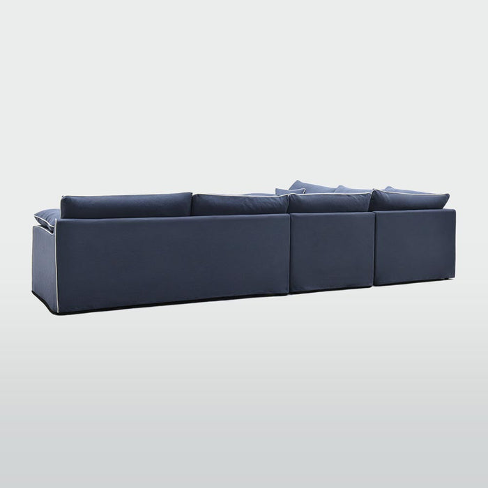 Norfolk 6 Seater Modular Navy w/White piping