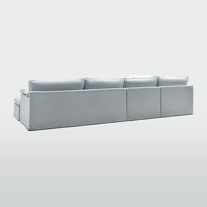 Norfolk 6 Seater Modular with Chaise (Reversible) Beach w/White piping