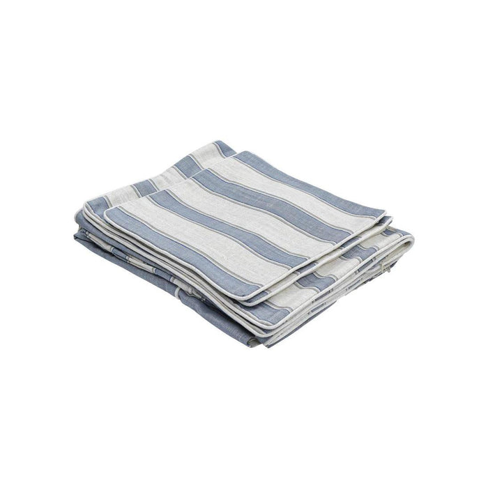 Noosa 3 Seater Left Chaise Sofa Blue Sky Stripe Covers Only
