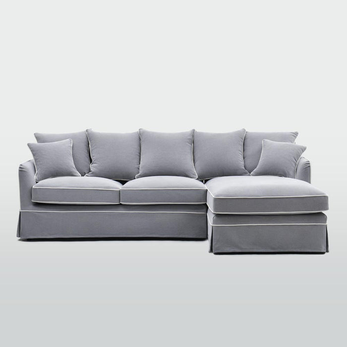 Noosa 3 Seater Right Chaise Sofa Grey