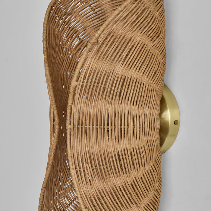 Crescent Rattan Wall Light Natural