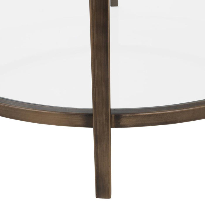 Palladium Brass Iron & Glass Coffee Table
