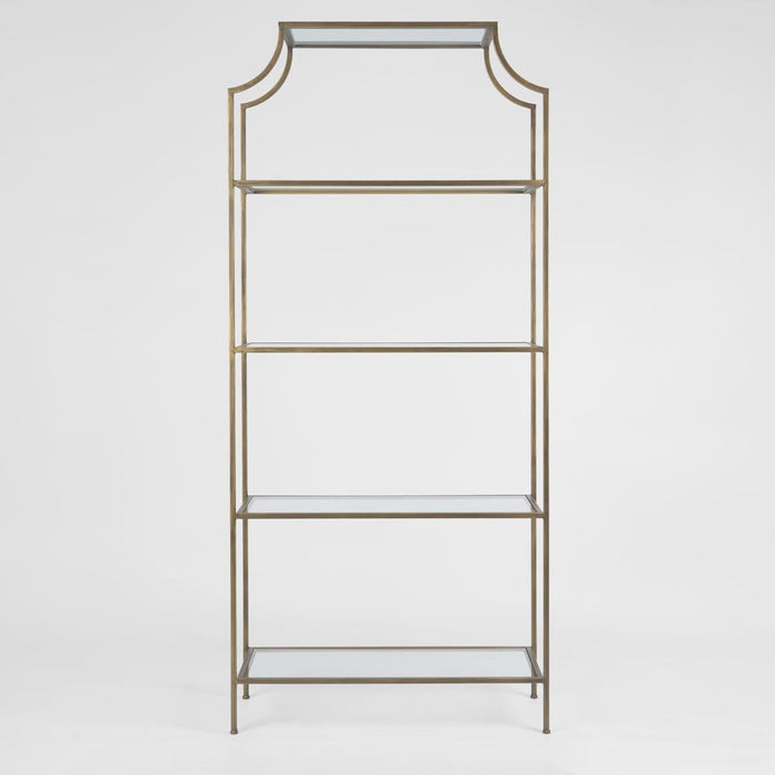 Palladium Brass Iron & Glass Shelf