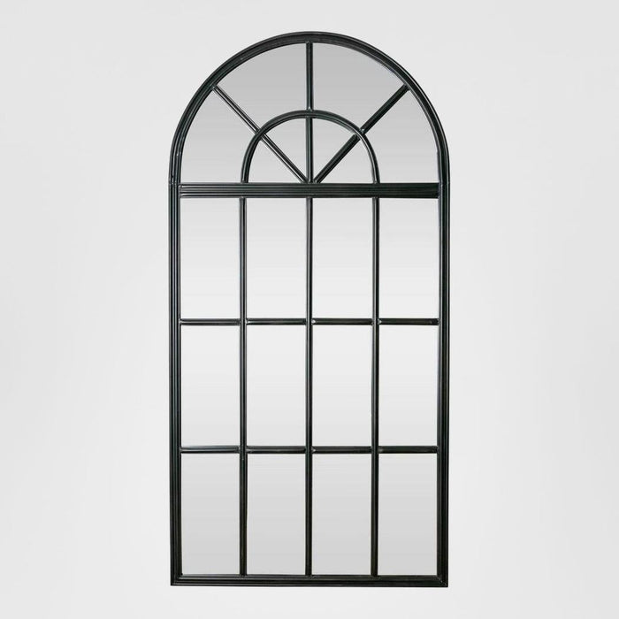 Large Iron Arch Mirror With Panes