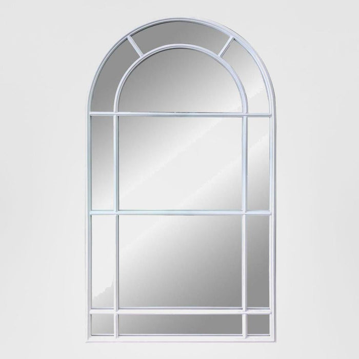 Milo Medium Iron Arched Mirror White