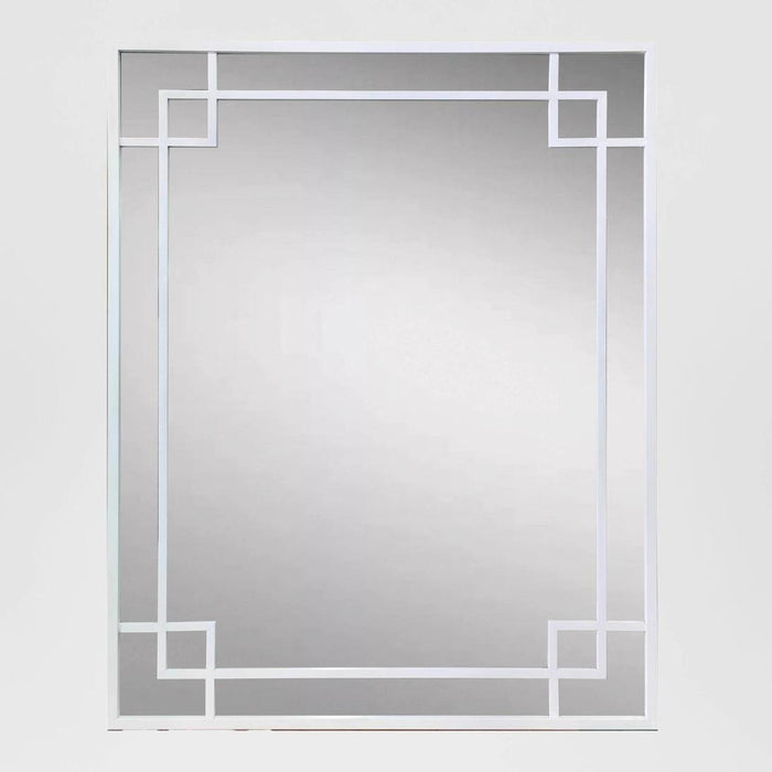 160cm White Mirror With Corner Detail