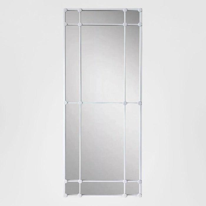Rectangular 12 Pane Mirror White