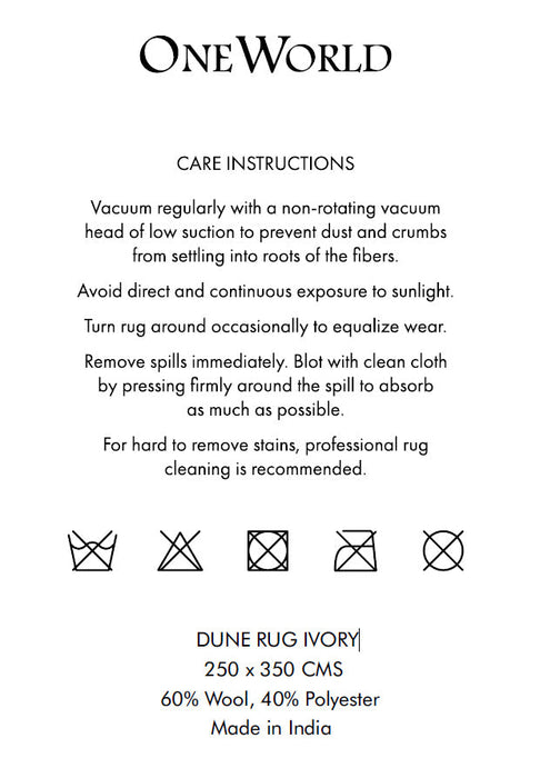 Dune Rug 250x350cm Ivory