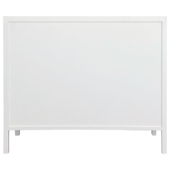 Santorini Hamptons 3 Drawer Timber/Rattan Dresser 100cm White
