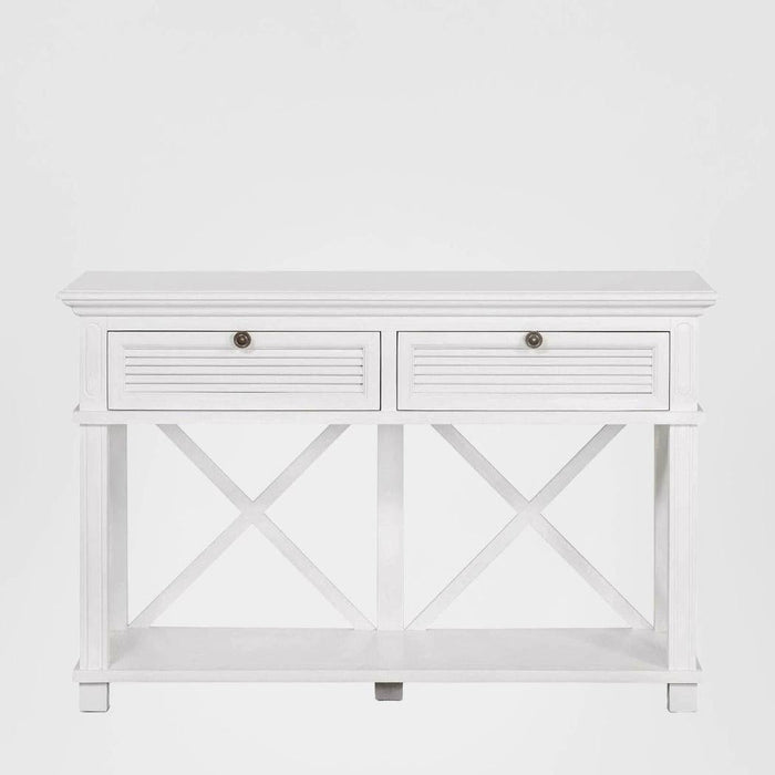 West Beach 2 Drawer Hamptons 130cm Console White