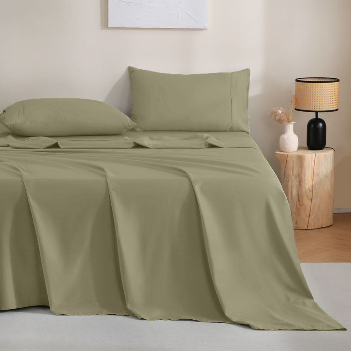 Premium Comfort Hotel Soft 4Pcs Flat Fitted Sheet Set Bedding set Single/Double/Queen/King