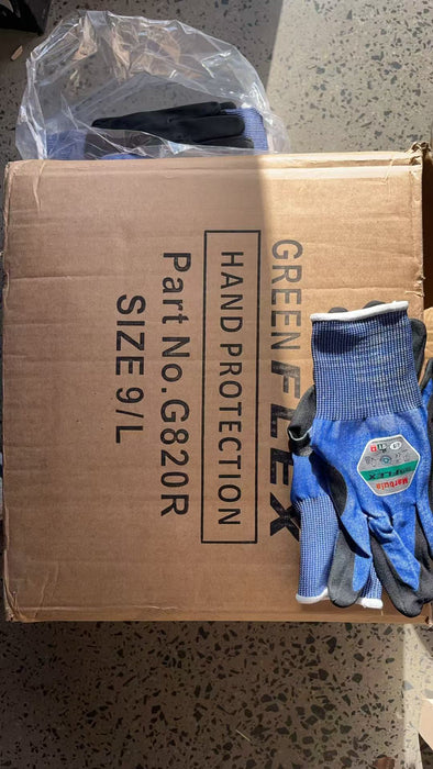 YSF - Green FLEX G820R Gloves - Cut Level 5/D, 18gg, Eco-Friendly Recycled Material, Breathable & Sustainable G820R