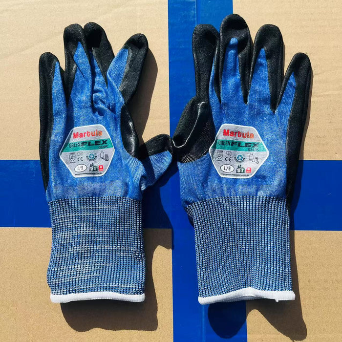YSF - Green FLEX G820R Gloves - Cut Level 5/D, 18gg, Eco-Friendly Recycled Material, Breathable & Sustainable G820R