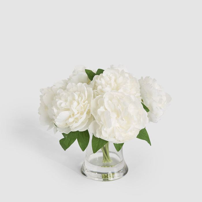 Peonies in Water Vase White