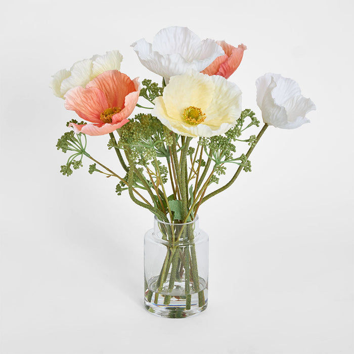 Poppy Arrangement in Vase 36cm