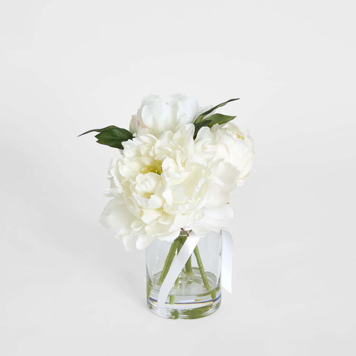 Peony Arrangement in Vase 23cm White
