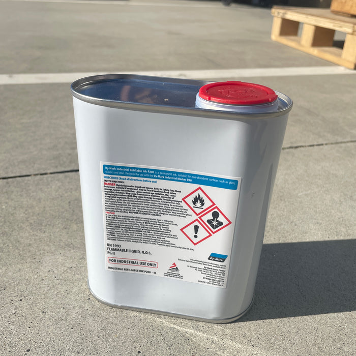 Dy-Mark P200 Ink Black – Industrial-Grade Refillable Ink for Non-Absorbent Surfaces