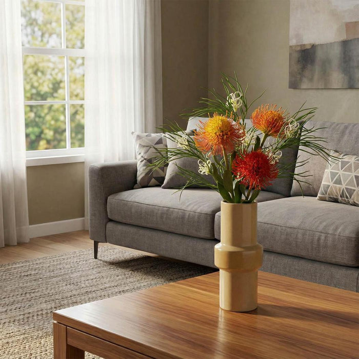 Pincushion Flower Stem 58cm Orange 6 pcs