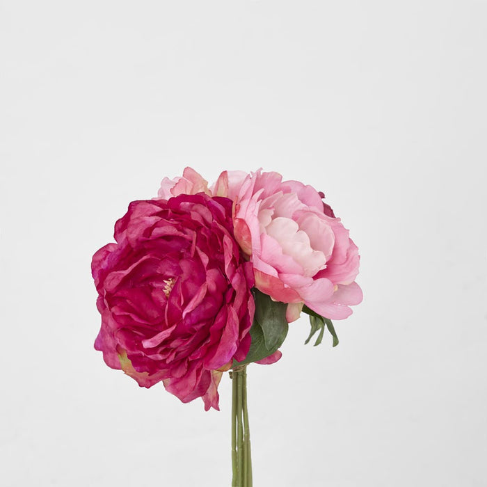Peony Bouquet Mixed 30cm Fuchsia & Pink 3 pcs