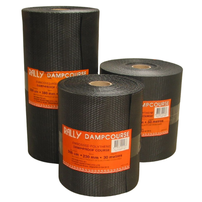 Rally Polythene Dampcourse - Moisture Barrier Flashing - 50M Rolls, Compliant with AS 2904-1986