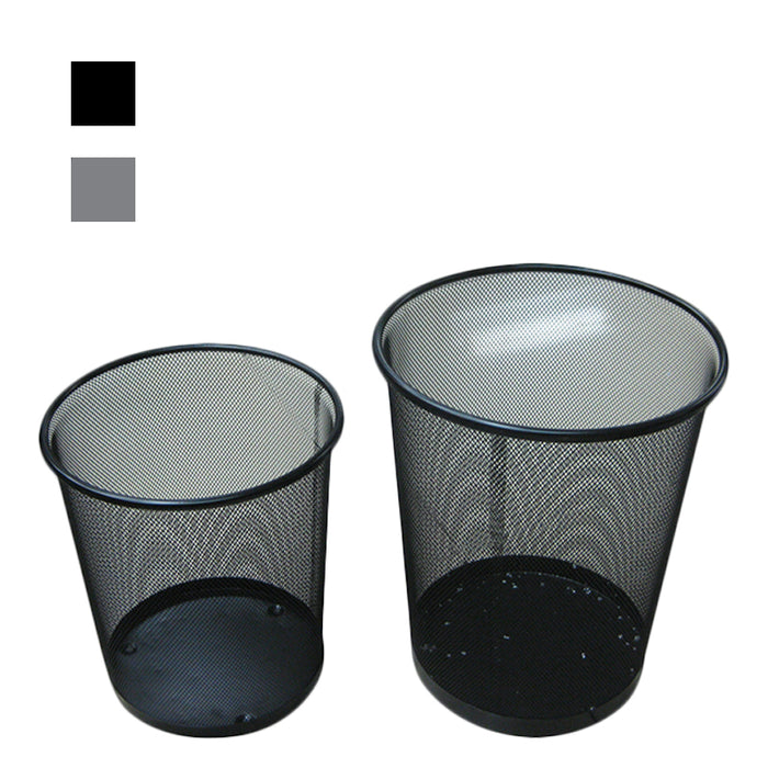 Clean - Rubbish Bin Mesh Lge Black/Silver 29.5Cmdx35Cmh