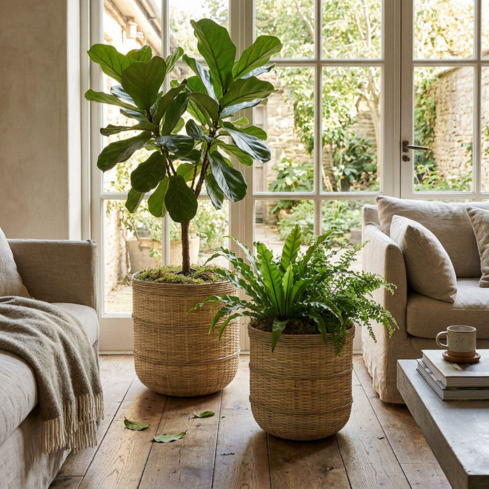 Village Planter Bamboo/Cement