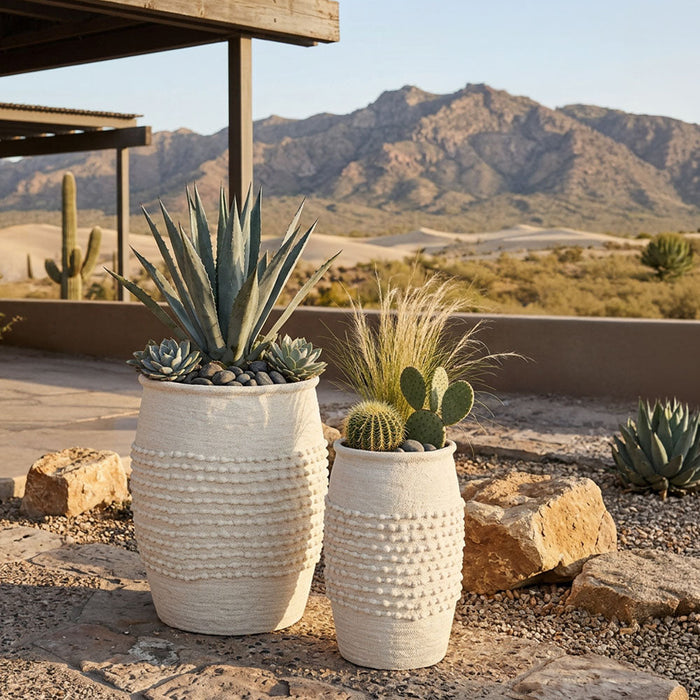 Adelina Set of 2 Planters White