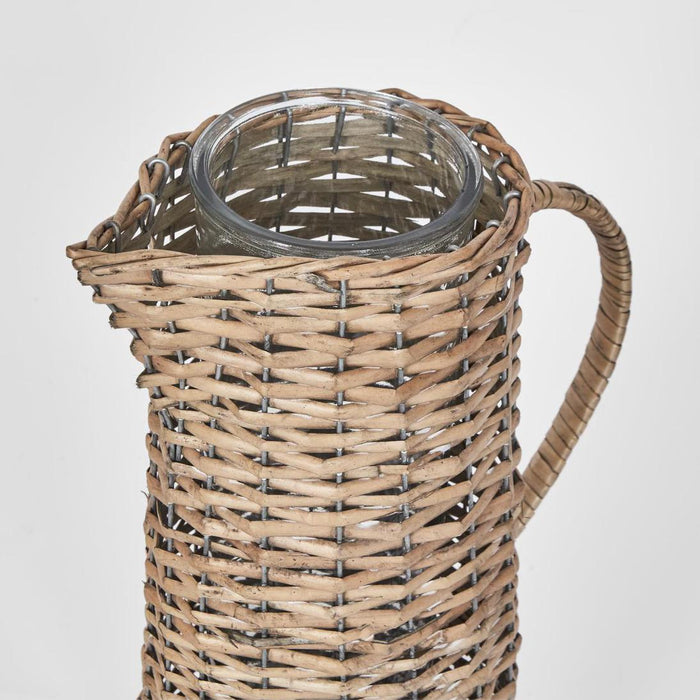 Rattan Jug With Glass Insert Large