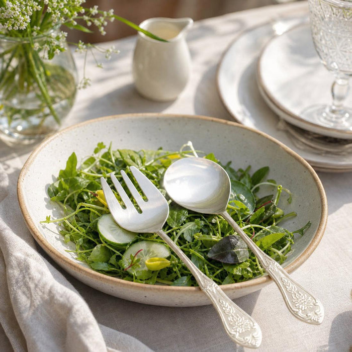 Eden Salad Servers Silver
