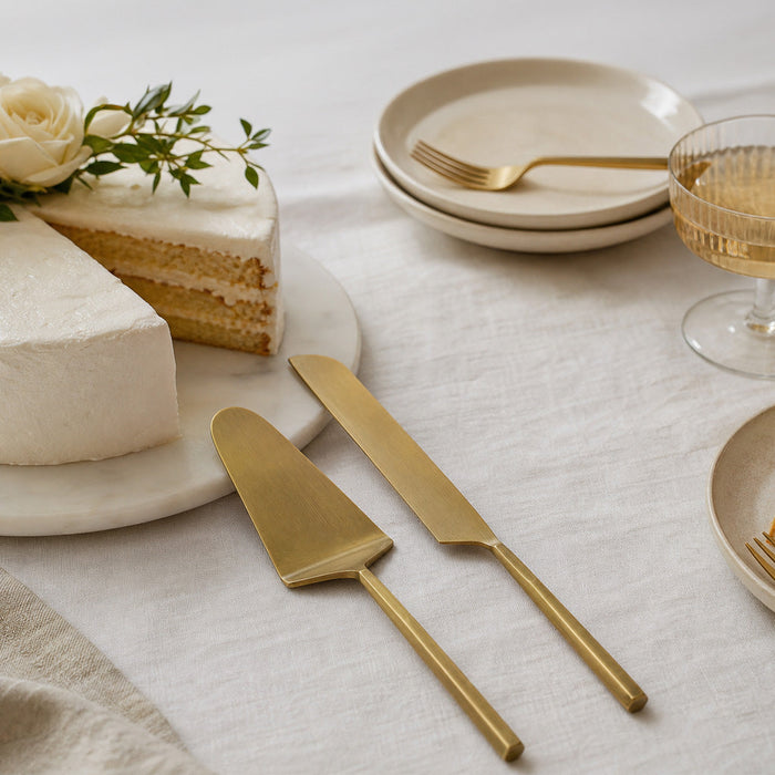 Joan Cake Server Gold