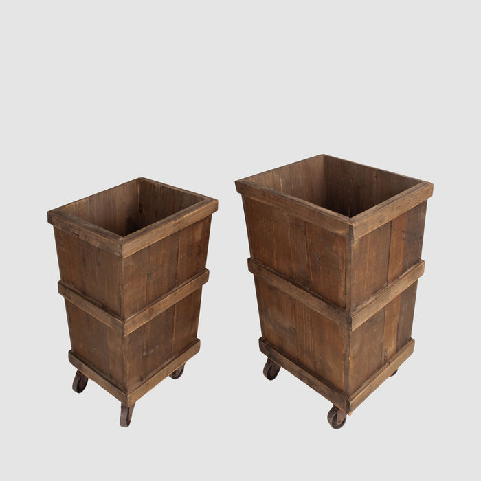 Colmar Wooden Bins on Wheels