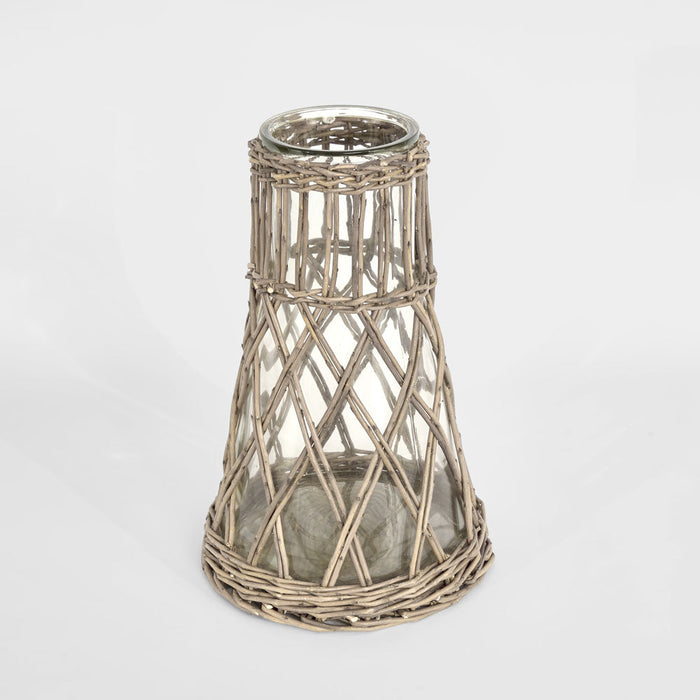Bramble Weave Vase Grey Wash