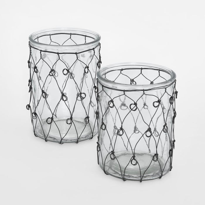 Wire Covered Candle Holder