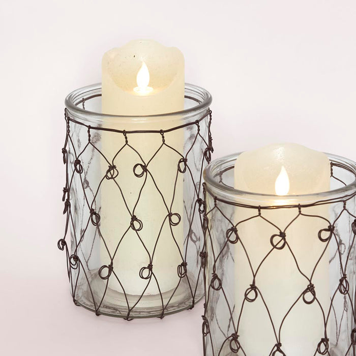 Wire Covered Candle Holder