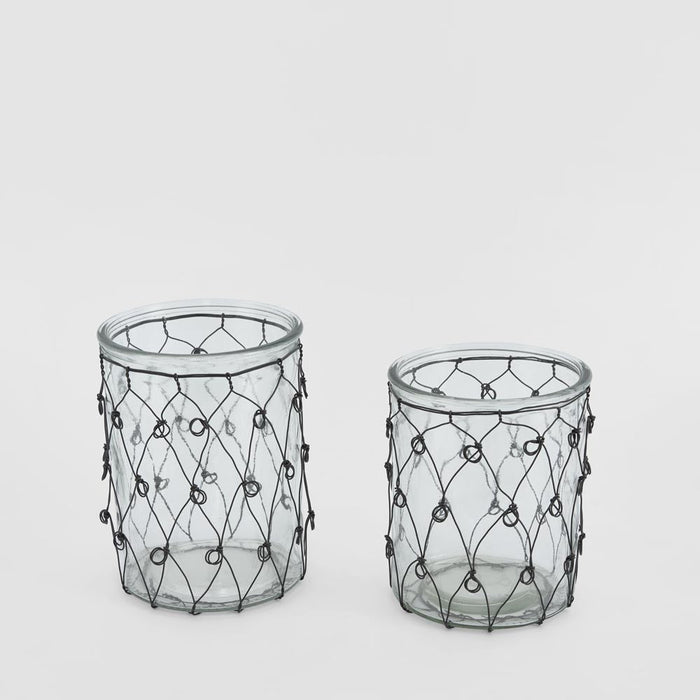 Wire Covered Candle Holder