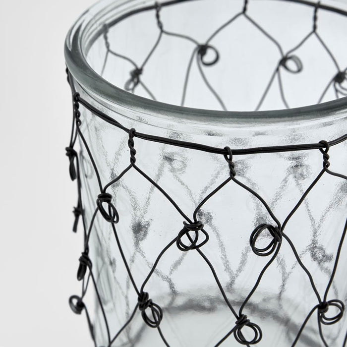 Wire Covered Candle Holder