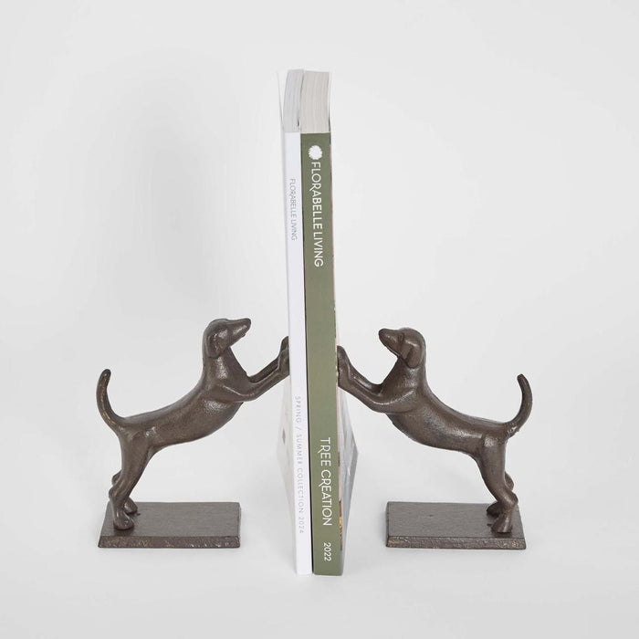 Theo Dog Cast Iron Bookends