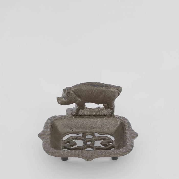 Country Pig Cast Iron Soap Holder