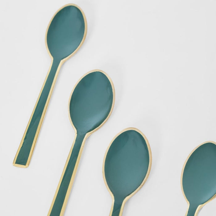 Green Enamel Spoons