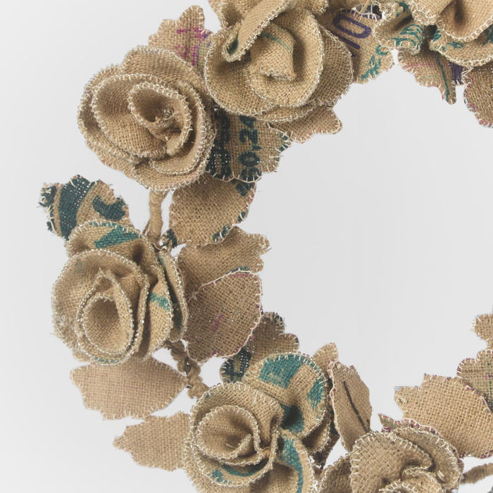 Recycled Fabric Flower Wreath 50cm