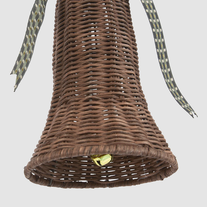 Rattan Bell Ornament Chocolate Brown
