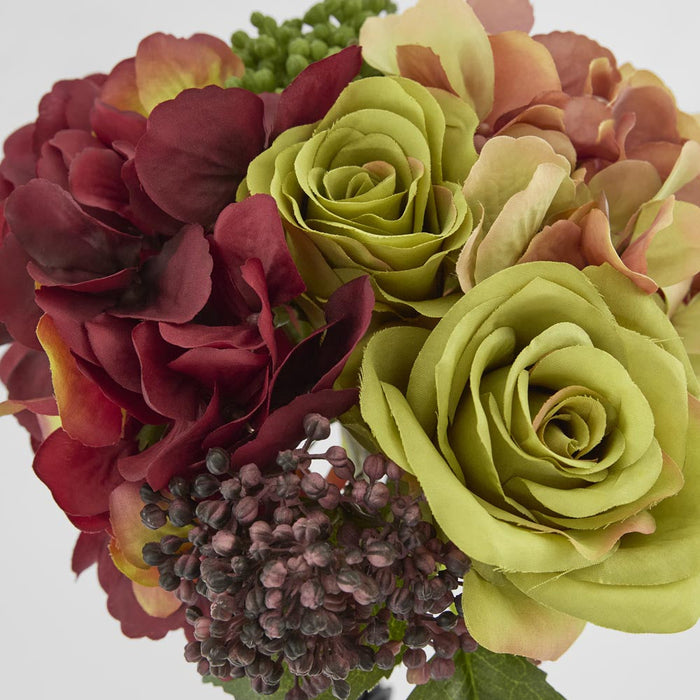 Rose Hydrangea Bouquet 28cm Pink & Green