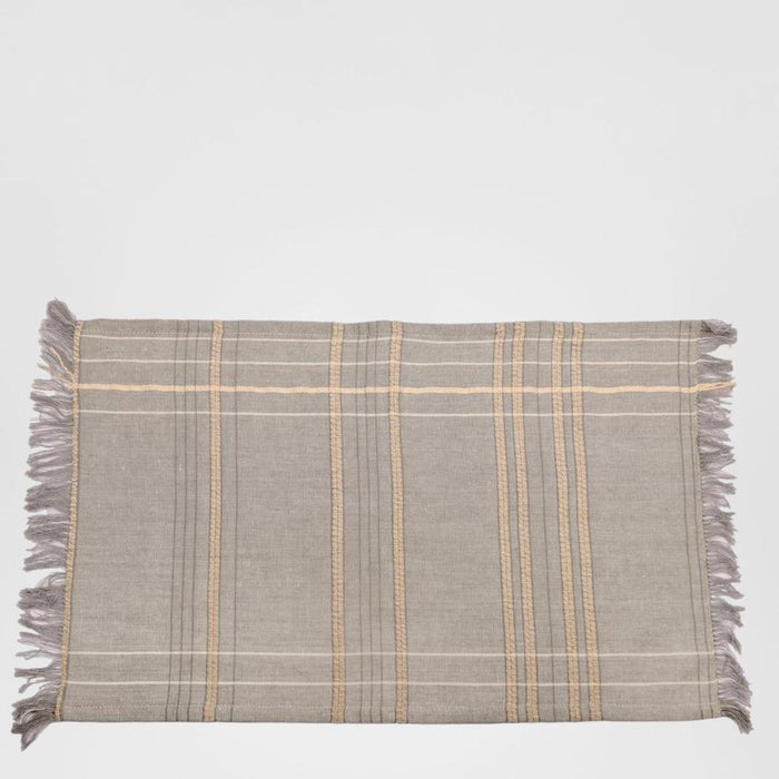Textured Check Placemat Ash