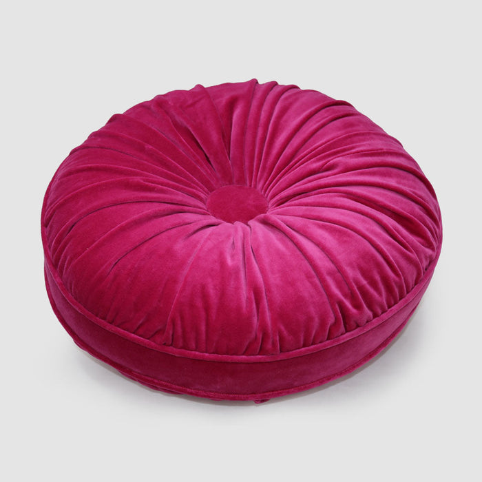 Petal 45cm Round Velvet Cushion Fuchsia