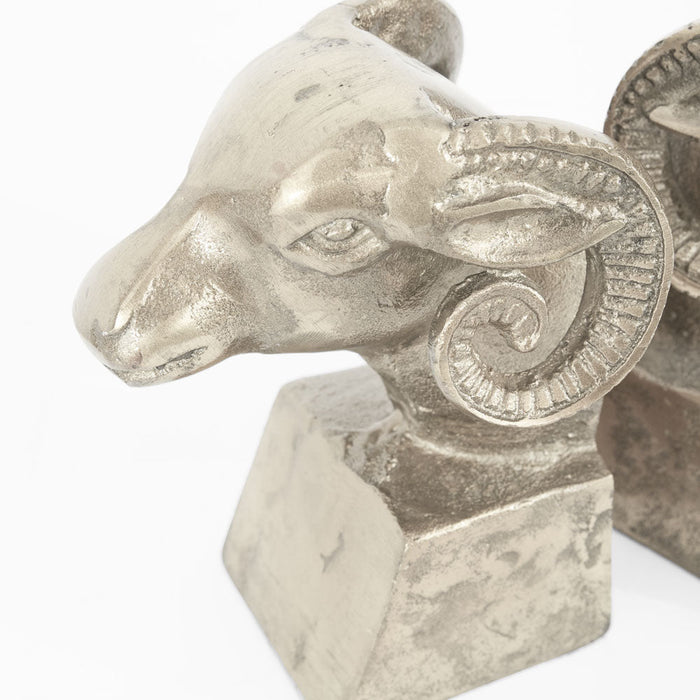 Ram Head Bookend Pewter