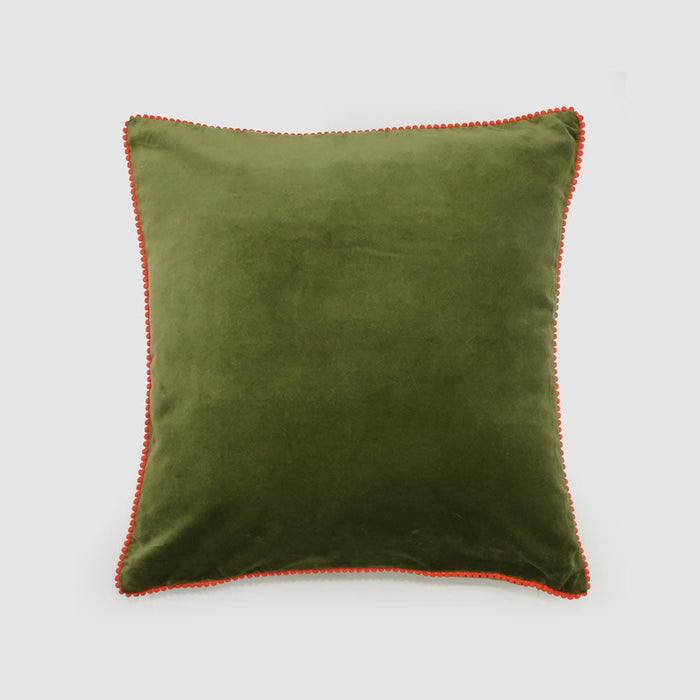 Bloom 50 x 50cm Velvet Cushion Dark Green