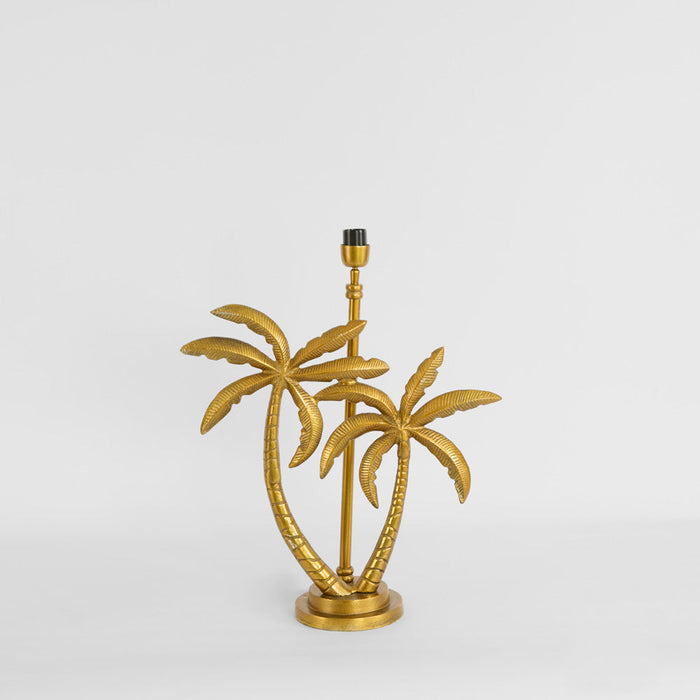 Double Palm Table Lamp Base only Antique Gold